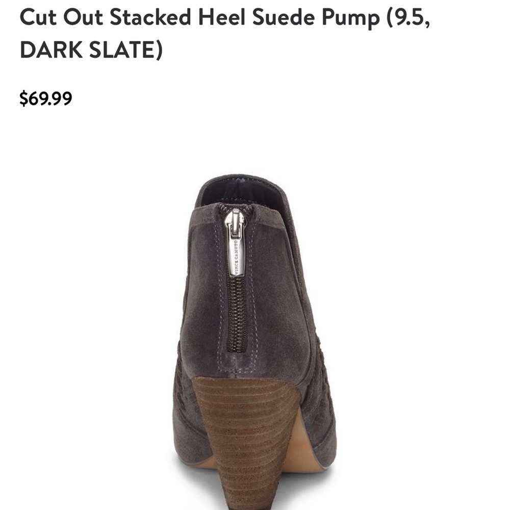 Vince Camuto booties. Worn once, like new. Grey suede.